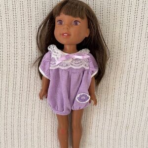 American Girl Doll in Lavender Outfit with Lace